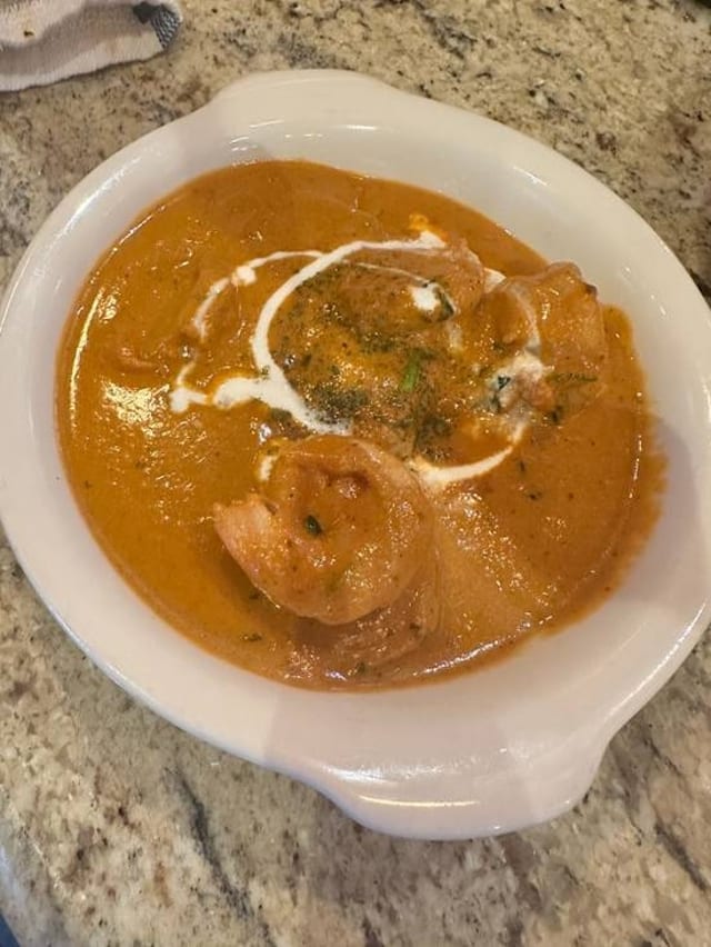 Lunch Combo: Shrimp Tikka Masala.